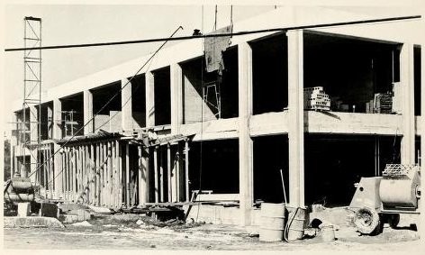 Construction of the William Gaston Science Building in 1967. Source: The Spire Yearbook, Belmont Abbey College, 1967.