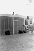 Photo of the 1969 protest by Belmont Abbey students at the Gaston Science Building. Source: Fr. Paschal Baumstein, Blessings in the Years to Come: A Pictorial Perspective of Belmont Abbey (1997)