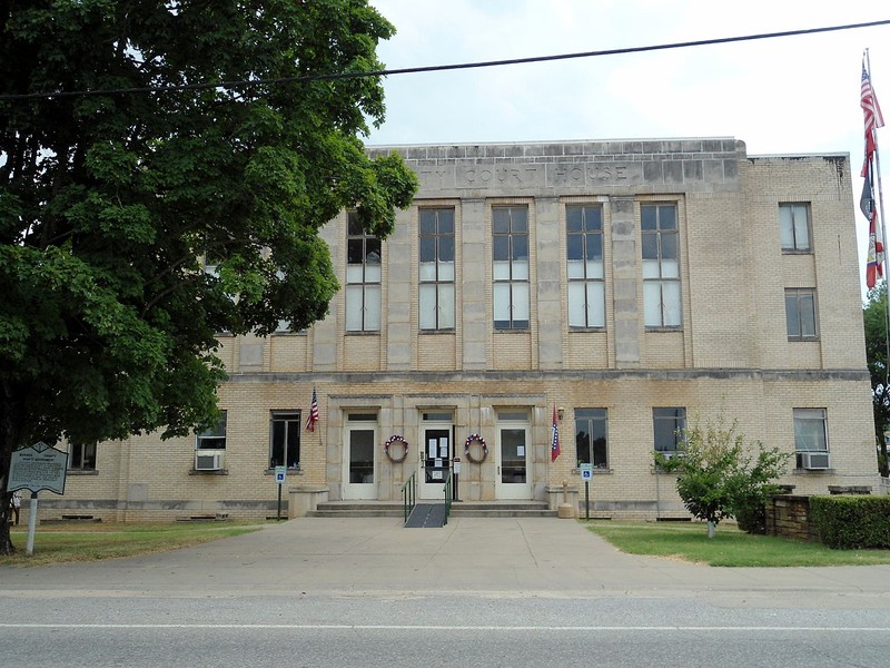 The Madison County Courthouse was built in 1939 with funding from the Federal Emergency Administration.