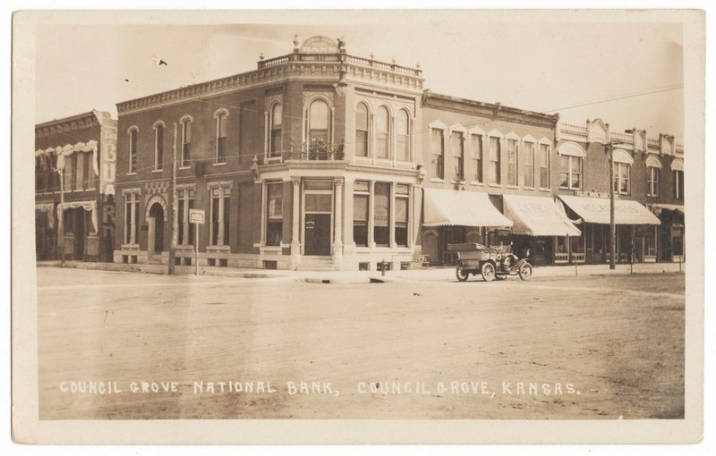 1913 Image of the Council Grove National Bank from the Kansas Historical Society