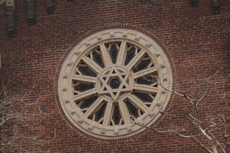 The synagogue's Star of David window