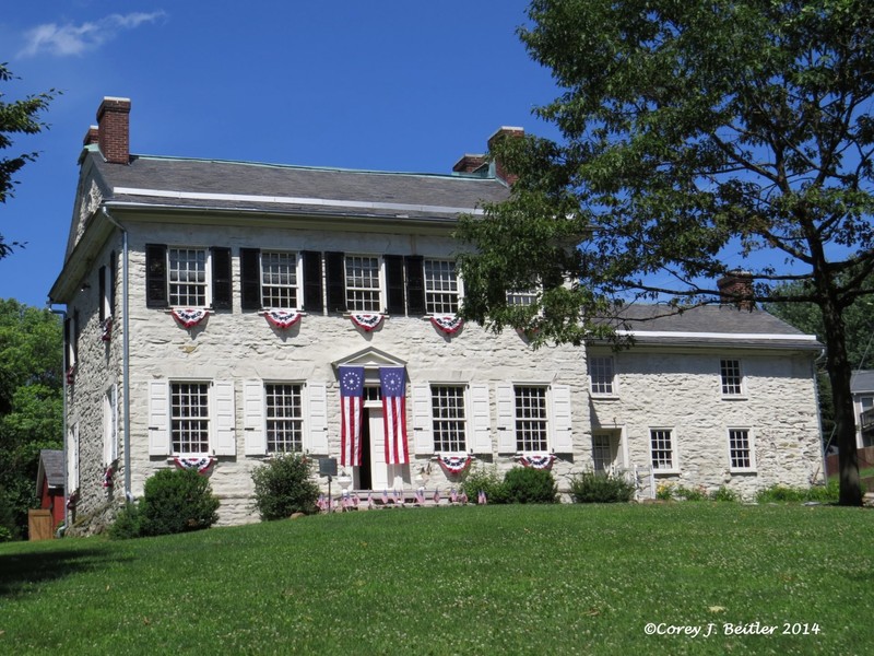 The George Taylor House has sat at this location since 1768.  The kitchen on the right was added around 1800.
