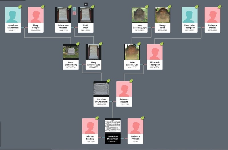 Caption: Jonathan Dickerman II: The Family Tree includes many of the notable families of New Haven’s and Hamden’s founding and development. 
