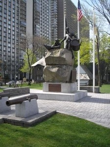 Photograph of the Soldiers of the American Revolution Monument in Monument Park.