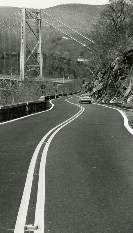Looking north on Bear Mountain Road toward Bear Mountain Bridge in 1991.