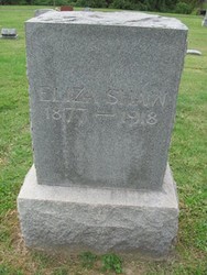 Headstone reading "ELIZA SHAW 1877-1918"