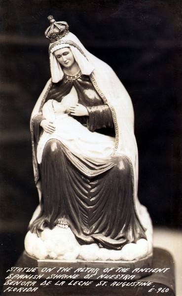 Statue on the altar of the ancient Spanish Shrine of Nuestra Senora de la Leche. Credit: State Library and Archives of Florida