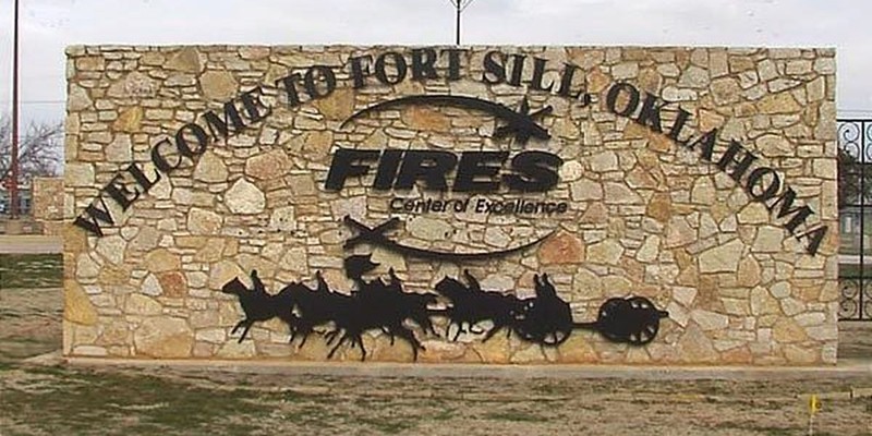 Fort Sill Sign located by the visitor center