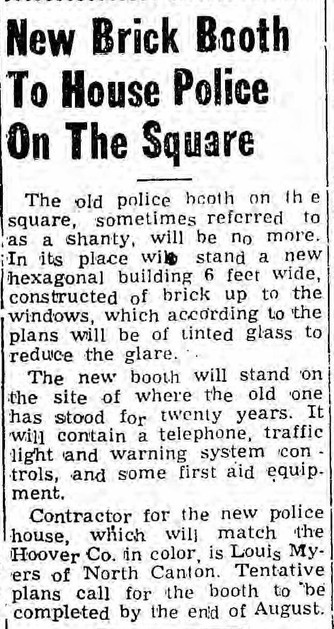 A brief article in The Sun mentions the construction of a new hexagonal police booth, which still stands today.