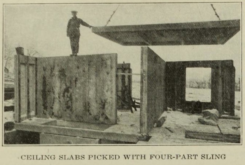 The houses were constructed from precast concrete slabs. (Source: Engineering News-Record)