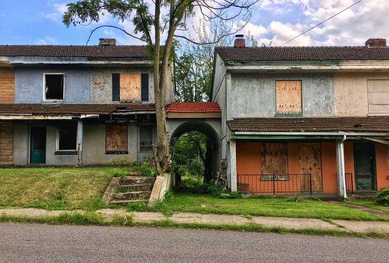 In the decades after "Black Monday," many houses in the Blackburn Plat was abandoned and vandalized. (Source: Kaeleigh Herstad/Rustbelt Anthro)