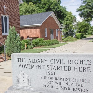 Albany Civil Rights Movement marker at Shiloh Baptist Church.