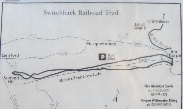 Map showing the figure eight shape of the Switchback Railroad