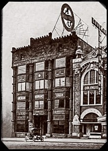 The original American Insurance Union building. The AIU was incorporated by businessman and politician John J. Lentz.