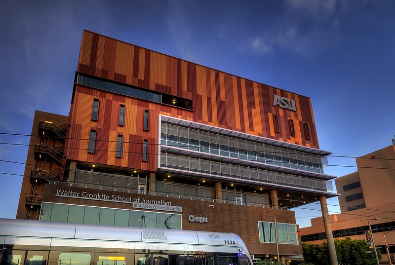 Modern photo of the Cronkite Building located in downtown Phoenix.