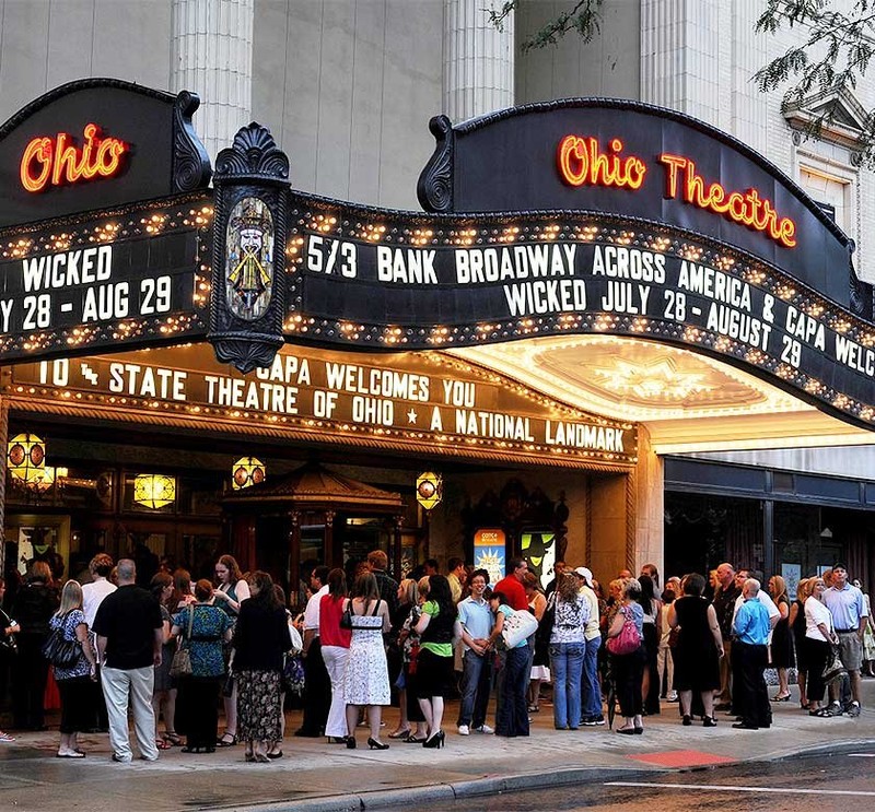 The Ohio Theatre marquee.