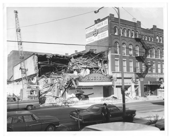 Demolition of Bleich Theatre next to the Empress, March 1966