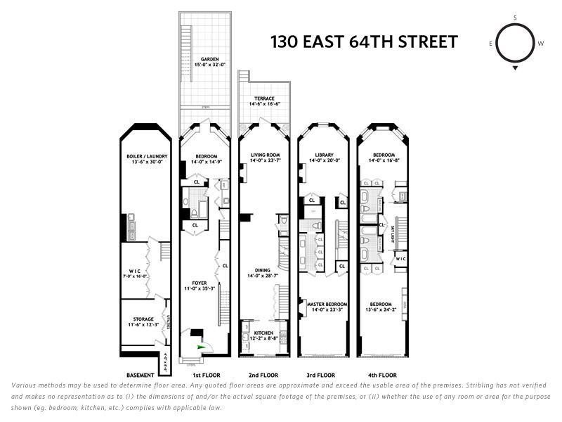 Floorplan. Stone knocked down all the walls on the first floor to create the open-style parlor. 