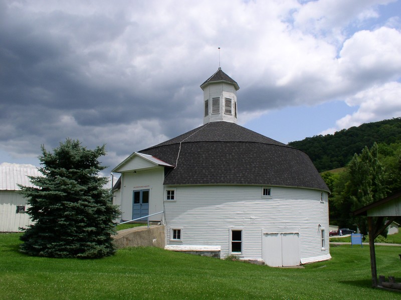 The back side of the barn