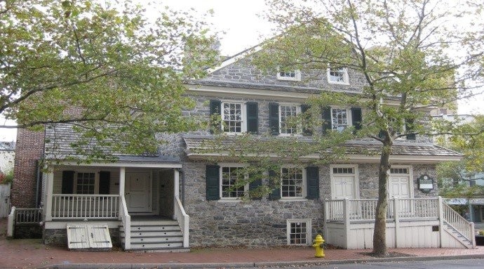 The Bachmann Publcik House as seen from North 2nd Street. 