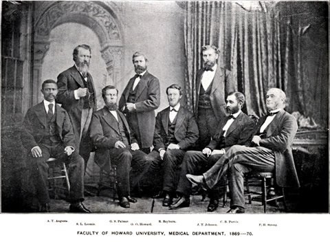 Dr. Augusta (pictured on the far left with his colleagues) taught at Howard Medical School after retiring from the service and worked to help cofound the racially inclusive National Medical Society of the District of Columbia. 