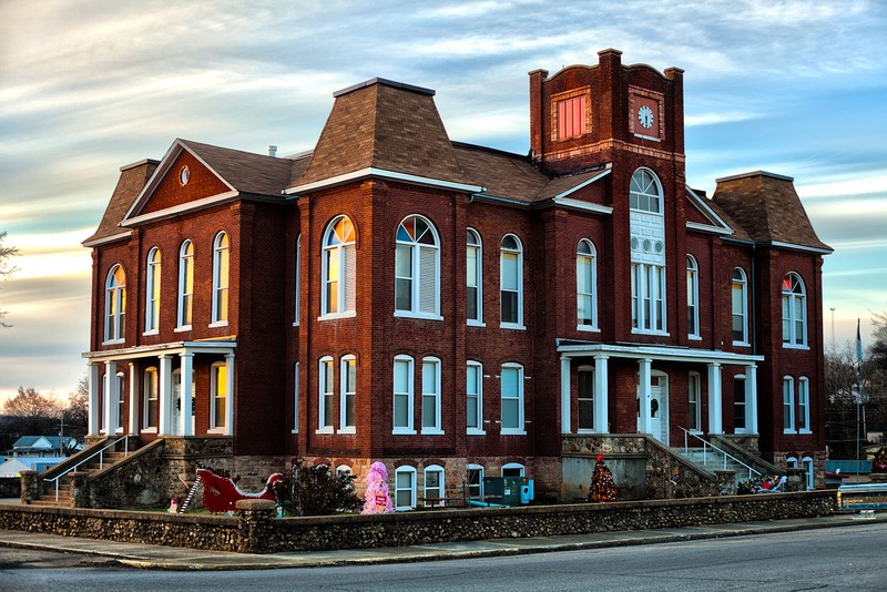 Ripley County Courthouse was built in 1899, replacing the previous courthouse destroyed by a fire.