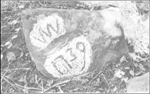 Newton boundary stone in place where found.