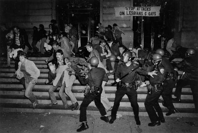 SFPD officers breaking up a riot at City Hall after the unpopular Dan White verdict