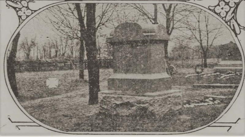 This image is looking west from Alexander Bradley's grave. At the right in the background you will see the Virden monument. The cross is where Jones was originally buried at her request. 