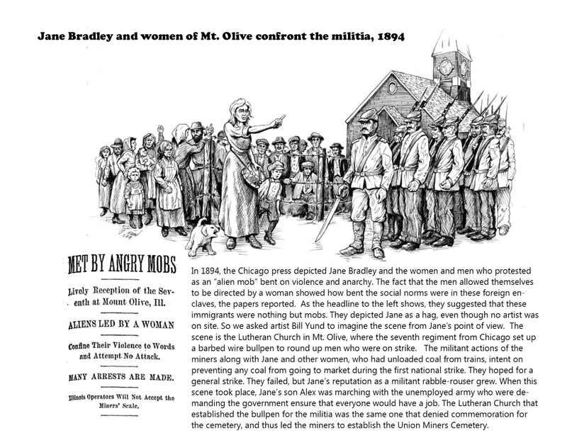 Alexander Bradley's mother was a militant activist as well. Yet her story has been forgotten, as has most of the women who fought in the coal fields. The story connects to the establishment of the Union Miners Cemetery. 