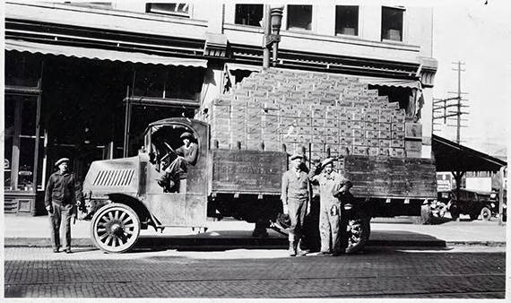 A picture of the Missoula Mercantile Co.’s home delivery department. This branch of the Company would become diminished during WWII, as they preferred customers to take items with them instead of using gasoline that could be used on the front. Date unknown. Image courtesy of mtmemory.org