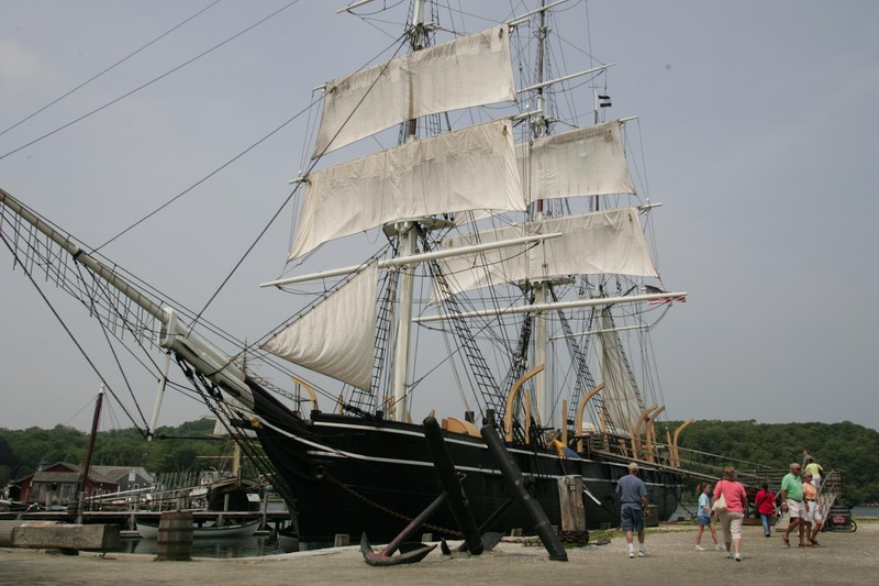 The Charles W. Morgan docked at Mystic Seaport after its 21st century restoration.