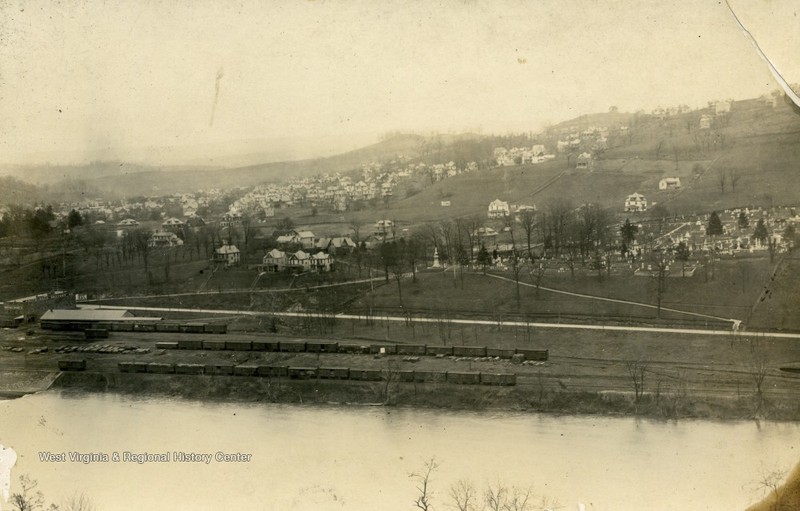 Oak Grove Cemetery from across the Monongahela River.