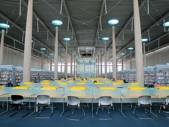 Top Floor main reading room in the library. 