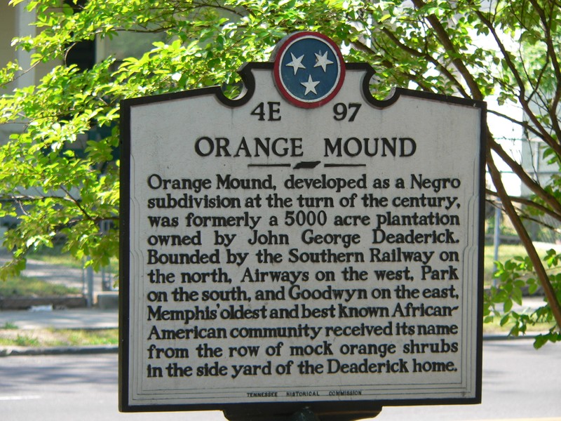 This is the original marker commemorating Orange Mound.