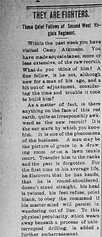 This July 22, 1898 article of the Clarksburg Telegram describes the "fighters" in Camp Atkinson. Image obtained from the Library of Congress, Chronicling America database.