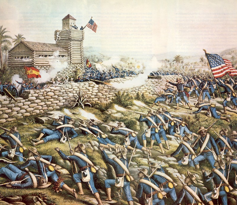 The Spanish-American War was a relatively brief affair, lasting from April 1898 to August 1898. It had long lasting implications for the United States, giving it possession of Puerto Rico, Guam, and the Philippines. Image obtained from Wikimedia. 