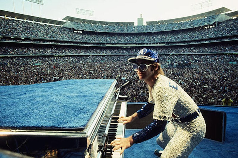 Elton John playing Dodger Stadium for 110,000 people.