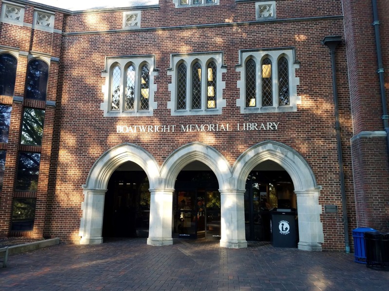 Hundreds of people pass through these library doors every day to gain access to the resources of the library.