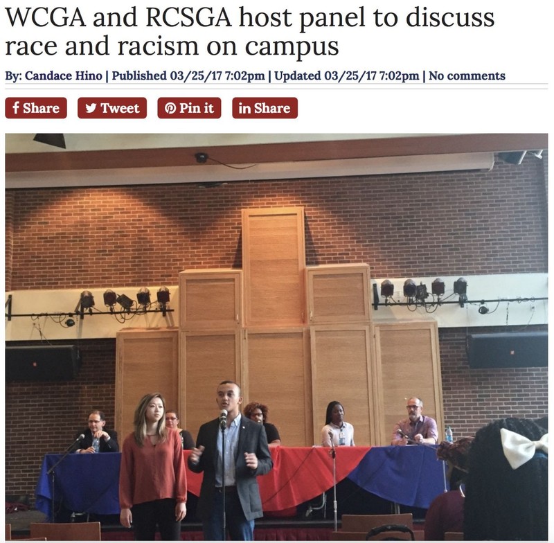 University of Richmond Collegian article from March 2017 in response to a recent panel discussion on campus race and racism. This is one of many examples of events promoting diversity and inclusivity that take place in the Tyler Haynes Commons. 