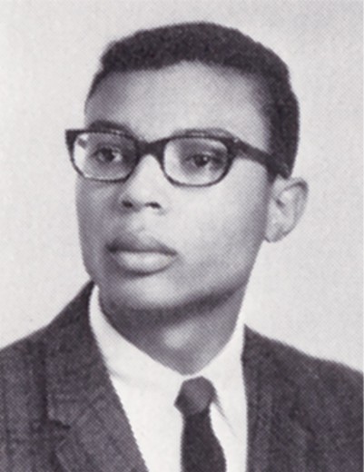 Barry Greene's first-year portrait from the 1969 yearbook. (Source: Race & Racism Project)