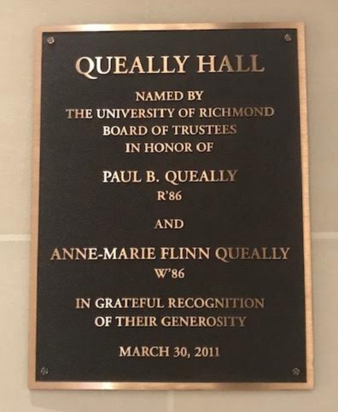 The Robins School of Business exemplifies the centering of whiteness on campus. It is home to over 100 plaques, each one primarily commemorating a white male.