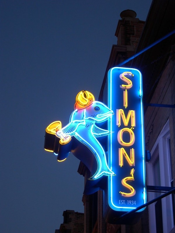 Simon's famous fish marquee.