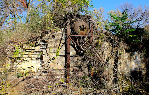 The ruins of what had once been a major salt-producing factory, on the site of the current J.Q. Dickinson works