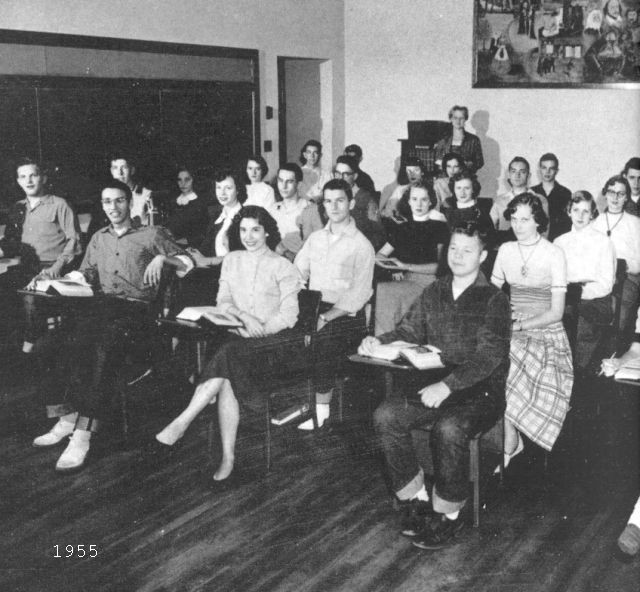 Students in a classroom, 1955