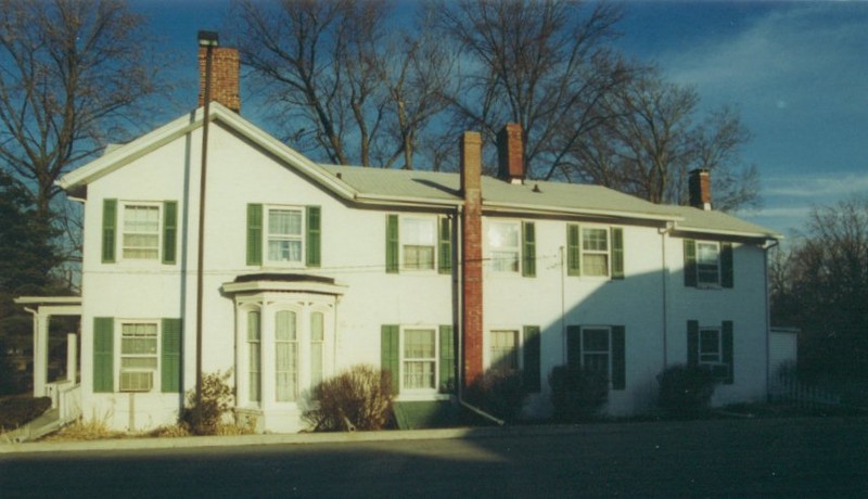 Asa Talcott House shown from a side angle, showing where it was built onto; the house was built in three separate sections.  