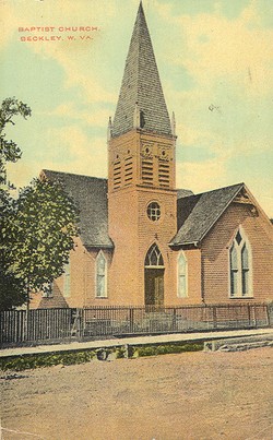 Depiction of a frame church building, likely the one built around 1893. Image obtained from the Florida Baptist Historical Society.