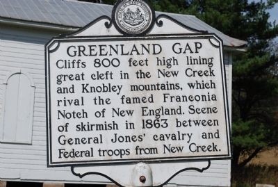 Historic marker commemorating the skirmish at Greenland Gap.