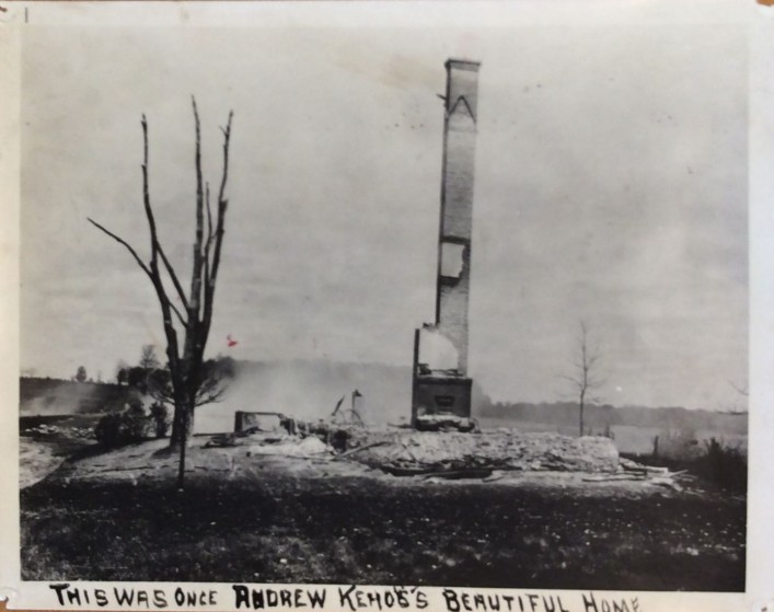 Remains of Kehoe's house after the firebombing