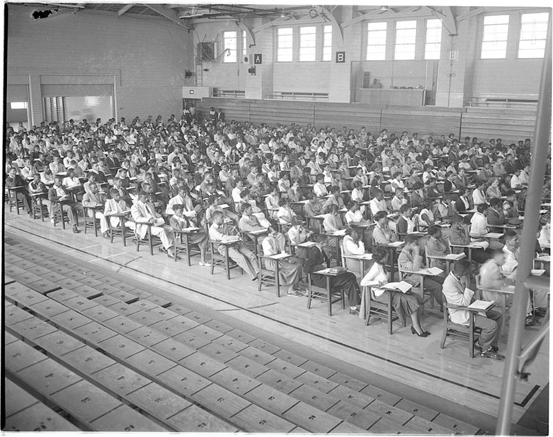 A class in session at Morgan State University, during the time it was called 'Morgan College'. 